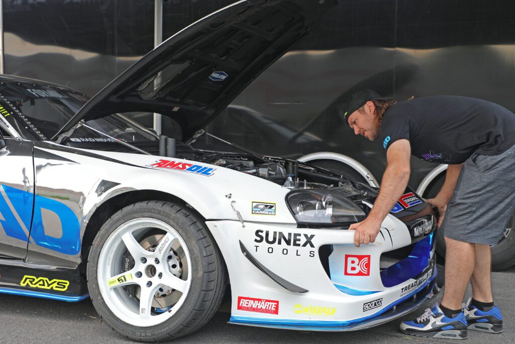 Formula Drift PRO Driver, Dan Burkett visits Fluidampr. June 18. 2024.