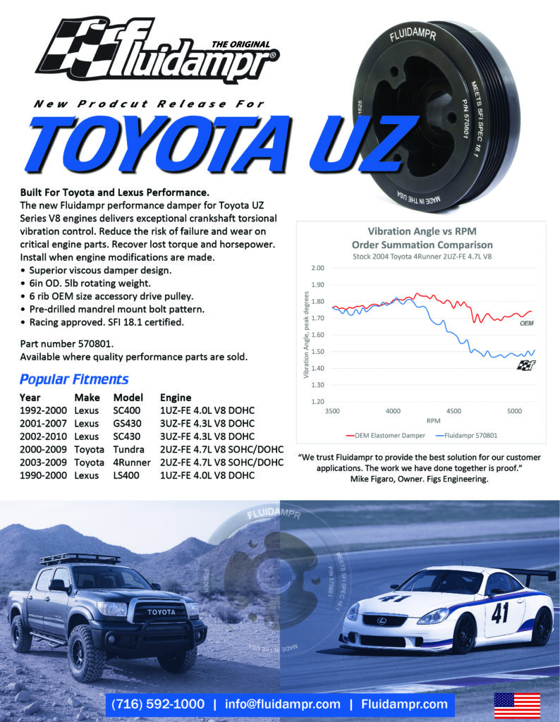 Fluidampr 570801 for Toyota UZ series engine flyer