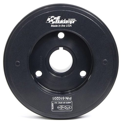Fluidampr’s 610201 damper for 2002–2016 Ford 4.0L Barra engines with a 10% underdrive pulley, SFI 18.1 certification and superior vibration protection.