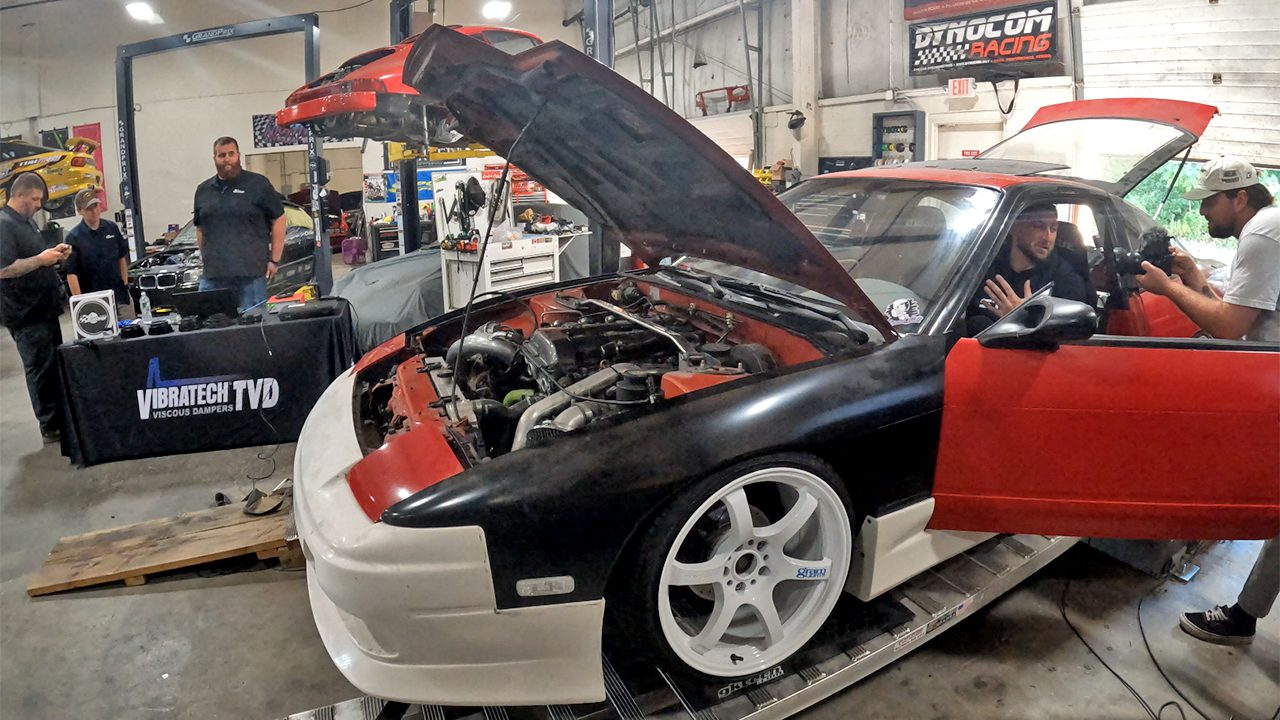 Fluidampr. SR20 damper testing at Jimmy Oakes Garage.